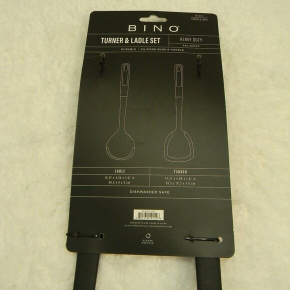 Bino Turner & Ladle Set Heavy Duty Spatula Silicone Edge & Handle Pro Series NWT - Picture 6 of 6
